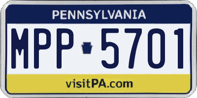 PA license plate MPP5701
