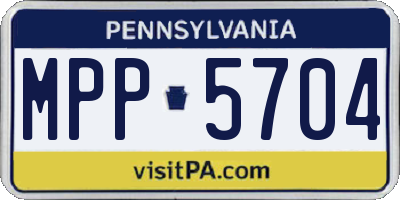 PA license plate MPP5704