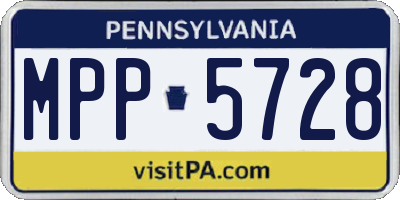 PA license plate MPP5728