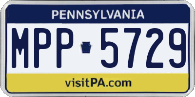 PA license plate MPP5729