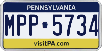 PA license plate MPP5734