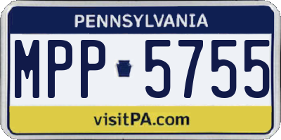 PA license plate MPP5755