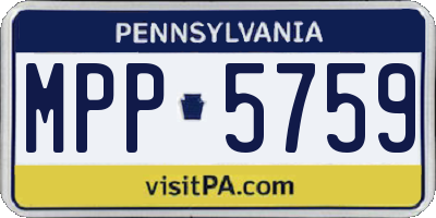 PA license plate MPP5759