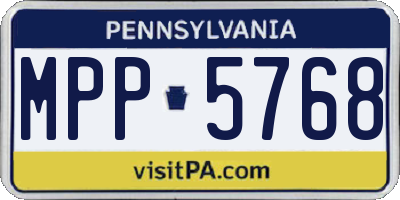 PA license plate MPP5768