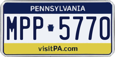 PA license plate MPP5770