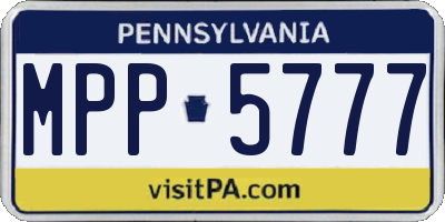 PA license plate MPP5777