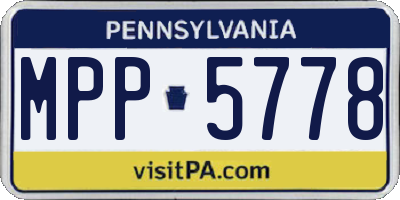 PA license plate MPP5778