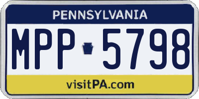 PA license plate MPP5798