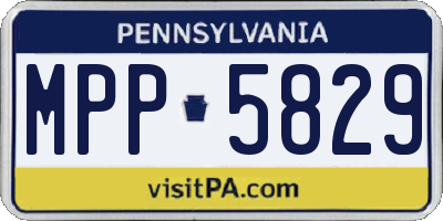 PA license plate MPP5829