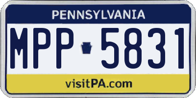 PA license plate MPP5831
