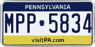PA license plate MPP5834