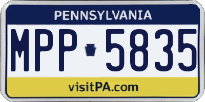 PA license plate MPP5835