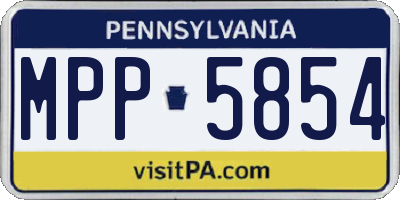 PA license plate MPP5854