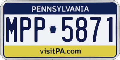 PA license plate MPP5871