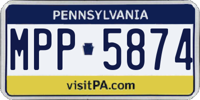 PA license plate MPP5874