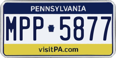 PA license plate MPP5877