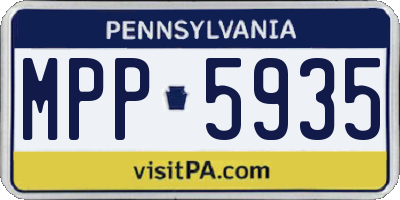 PA license plate MPP5935
