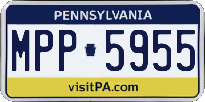 PA license plate MPP5955