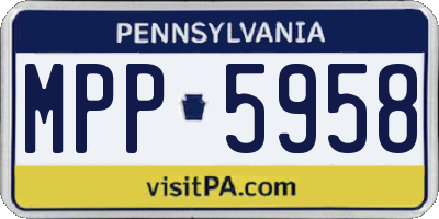 PA license plate MPP5958