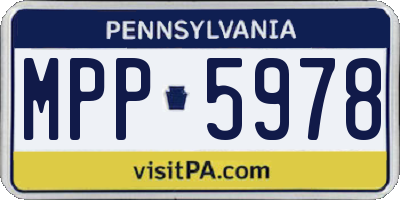 PA license plate MPP5978