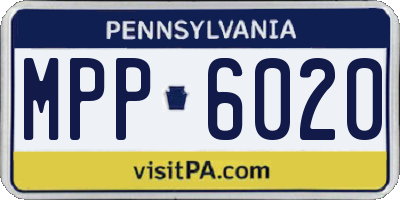 PA license plate MPP6020