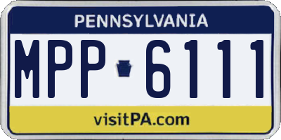PA license plate MPP6111