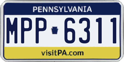 PA license plate MPP6311