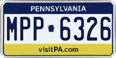 PA license plate MPP6326