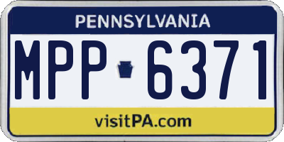 PA license plate MPP6371