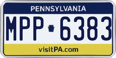 PA license plate MPP6383