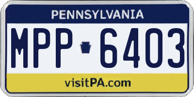 PA license plate MPP6403