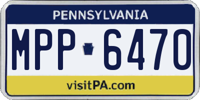 PA license plate MPP6470