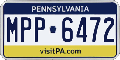 PA license plate MPP6472