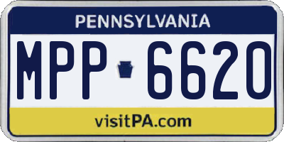 PA license plate MPP6620