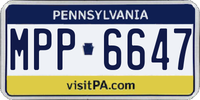 PA license plate MPP6647