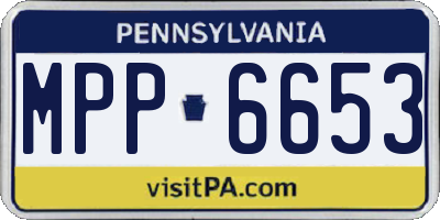 PA license plate MPP6653