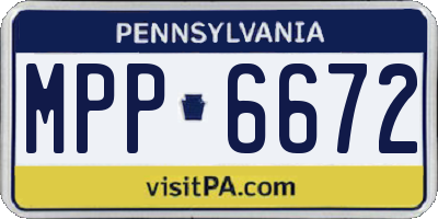PA license plate MPP6672