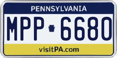 PA license plate MPP6680