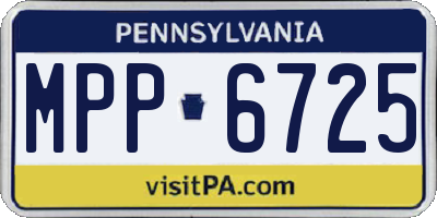 PA license plate MPP6725