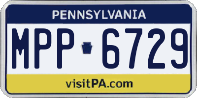 PA license plate MPP6729