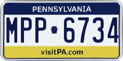 PA license plate MPP6734