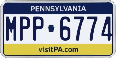 PA license plate MPP6774
