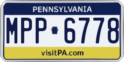 PA license plate MPP6778
