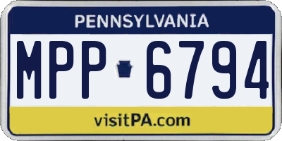 PA license plate MPP6794