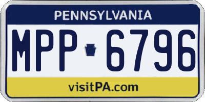 PA license plate MPP6796