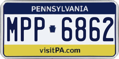 PA license plate MPP6862