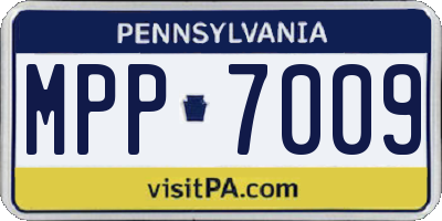 PA license plate MPP7009