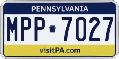 PA license plate MPP7027