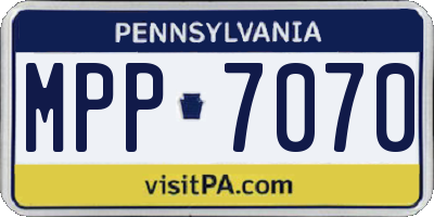PA license plate MPP7070
