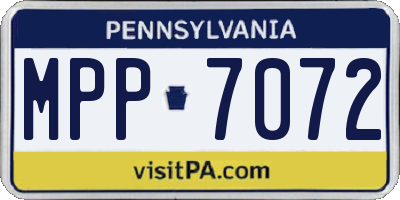 PA license plate MPP7072